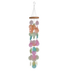 27in solid natural wood top colorful shell wind chime