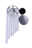 40in Silver Aluminum Ring White Aluminum Tubes Metal Wind Chime