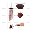 31in hexagonal wooden top champagne colored aluminum pipe wind chime