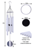 40in Silver Aluminum Ring White Aluminum Tubes Metal Wind Chime