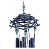 26in blue metal bird nest wind chime with acrylic bead decoration