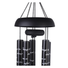 30in Black Metal Wind Chime Printed White Poetry Aluminum Tube