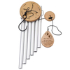 34 Inch Silver Aluminum Tube Wood Commemorative Wind Chime