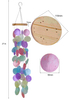 27in solid natural wood top colorful shell wind chime