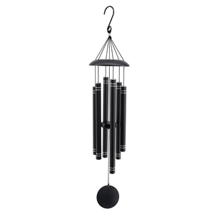 38-Inch Black Hand-Tuned Metal Outdoor Wind Chime