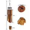 37in Round Wooden Top Bamboo Pipe Wind Chimes