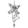 30in Red Green Gradient Aluminum Wind Chime, Paired with Butterfly Pendant