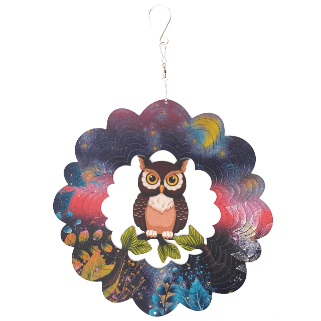 14in wind spinners with Owl Pendant