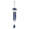 26in blue metal bird nest wind chime with acrylic bead decoration