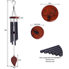 32in Red Brown Wood Hanging Black Aluminum Tube Wind Chime