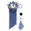 26in blue metal bird nest wind chime with acrylic bead decoration