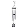 30in silver metal wind chime printed black poetry aluminum tubes