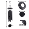 38-Inch Black Hand-Tuned Metal Outdoor Wind Chime