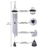 48 Inch Gray Iron Cover with Silver Tube Metal Wind Chime