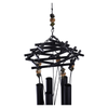 26in Black Metal Bird Nest Wind Chime with Acrylic Bead Decoration