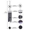 64in Black Metal Flower with Square Aluminum Tubes Wind Chime