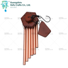 31in hexagonal wooden top champagne colored aluminum pipe wind chime