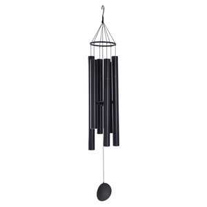 64in Black Aluminum Ring Large Wind Chime Outdoor And Indoor Wind Chimes