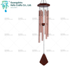 31in hexagonal wooden top champagne colored aluminum pipe wind chime