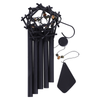 26in Black Metal Bird Nest Wind Chime with Acrylic Bead Decoration