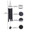 64in Black Aluminum Ring Large Wind Chime Outdoor And Indoor Wind Chimes