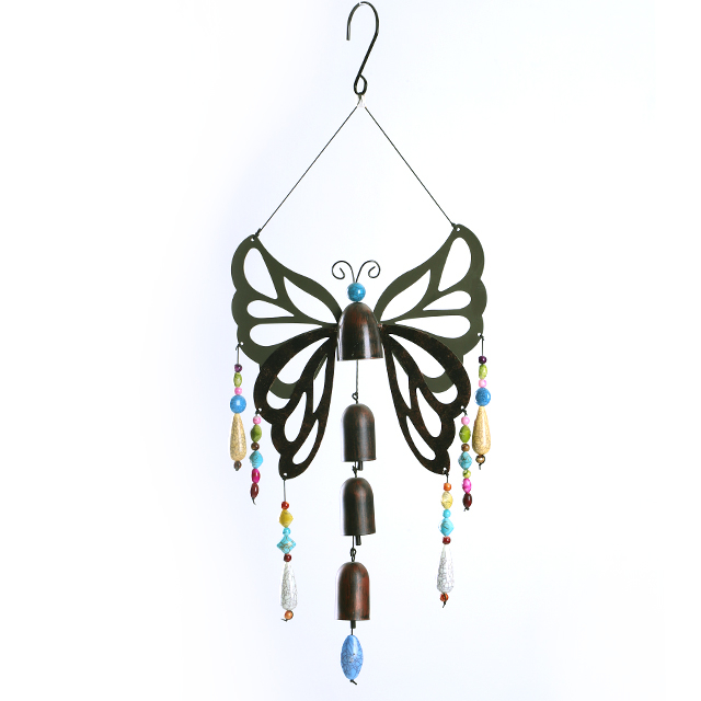 bronze butterfly bell wind chime