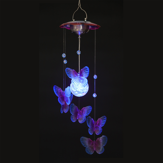 15.5-inch butterfly solar wind chime