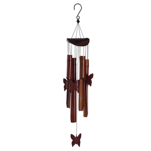 31in brown bamboo butterfly pipe wind chimes