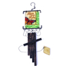 30 inch rectangular stain glass butterfly with square iron tube wind chime