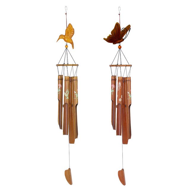 46in Butterfly Pendant Printed Bamboo Pipe Wind Chimes