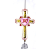 34 inch stain glass cross wind chime