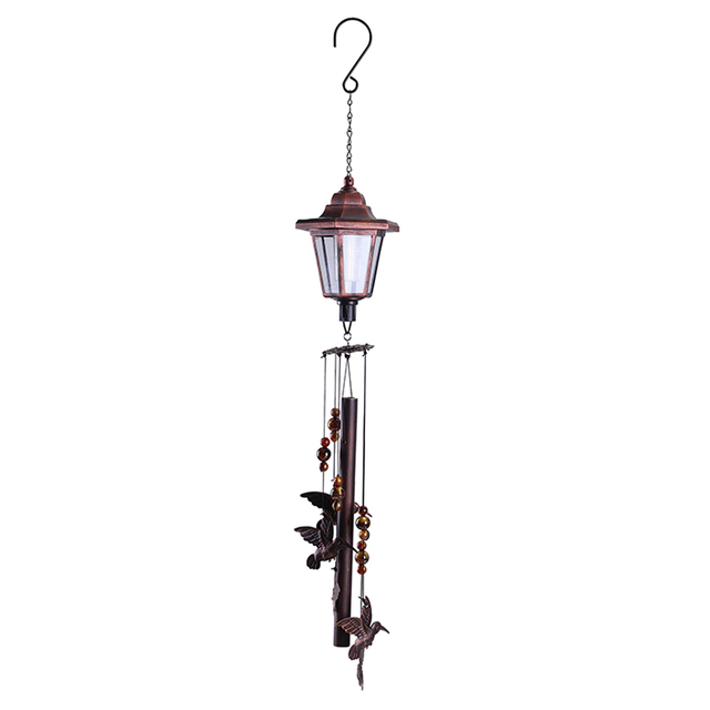 31 inch outdoor solar hummingbird decorative wind chime