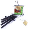 30 inch rectangular stain glass butterfly with square iron tube wind chime