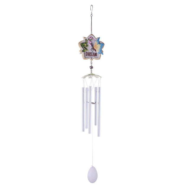 34in Star Resin Brand Hanging Silver Tube Wind Chimes