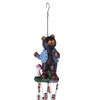 33-inch Resin Blue Black Bear Hanging Red Bronze Aluminum Pipe Wind Chime