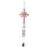 34 inch stain glass cross wind chime