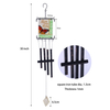 30 inch rectangular stain glass butterfly with square iron tube wind chime