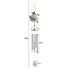 34 inch nature series solar powered silver aluminum tube wind chime