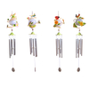 34 inch nature series solar powered silver aluminum tube wind chime