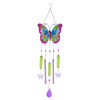 32 inch Hand painted glass butterfly wind chime