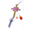 34 inch stain glass cross wind chime