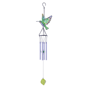 30 inch stain glass Hummingbird wind chime