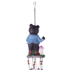 33-inch Resin Blue Black Bear Hanging Red Bronze Aluminum Pipe Wind Chime