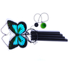 34 inch Hand painted glass butterfly wind chime