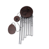 35in Brown Wood Silver Printed Aluminum Tube Wind Chimes