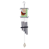 30 inch rectangular stain glass butterfly with square iron tube wind chime