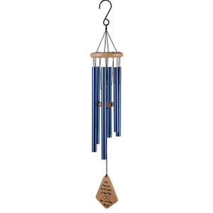 37in blue aluminum tube wooden wind chime