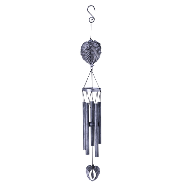 30-inch Heart-shaped Angel Wings Resin Wind Chime