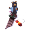 33-inch Resin Blue Black Bear Hanging Red Bronze Aluminum Pipe Wind Chime