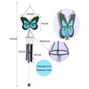 34 inch Hand painted glass butterfly wind chime